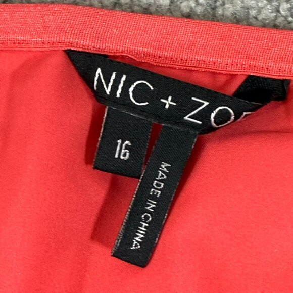 * Nic+Zoe Coral Tulip Hem Skirt Cotto Blend Spring Summer Office Party Sz 16 - Picture 3 of 4